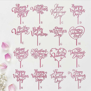 Feliz Día de San Valentín acrílico pastel Topper para boda aniversario pastel decoración acrílico brillo pastel Topper para decorar Valen - Product Image 6