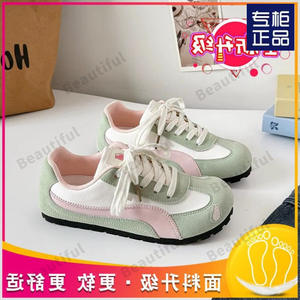 2025 zapatos de correr blancos coreanos originales, diseño femenino que combina con todo, con lazo bordado transpirable, entrenamiento alemán - Product Image 5