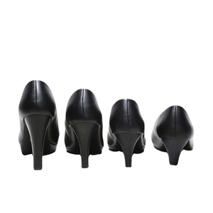 Women's <b>Black</b> Patent Leather <b>Pumps</b> Mid Heel Formal Work Shoes Size 34-41 Solid Color - Product Image 3