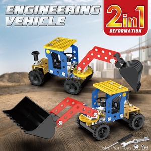 Mini kits de montage en métal, modèles 2-en-1, excavateurs, projets STEM, kits de voitures à construire, cadeaux d'anniversaire pour enfants garçons - Product Image 2