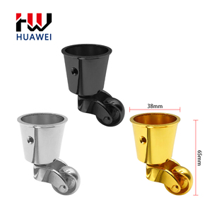 HUAWEI Fabrikpreis Klavierrollen Stuhlrollen Zinklegierung Becherform Gold Möbelrollen - Product Image 2