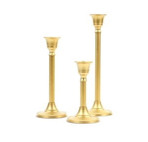 Low MOQ Handmade Gold Taper Pillar Candle Holder Manufacturer Wholesaler Ready Stock Available - Product Image 1