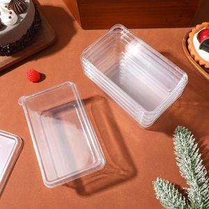 Tiramisu Box <b>Food</b> Grade PS <b>Plastic</b> <b>Container</b> Lid Mousse Cake Packaging Wholesale clear Storage Dessert Box Rectangle 1mm Thick - Product Image 4