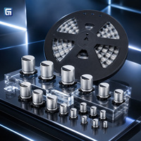 Kapasitor Elektrolit Aluminium Padat SMD Kemasan Pita & Gulungan untuk Perakitan Otomatis SMT, Pencocokan BOM, Sampel, MOQ Fleksibel, Grosir