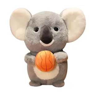 Oreiller en peluche personnalisé mignon Koala rembourré Koala avec Football basket-ball raquette Koala ours jouets oreiller de lancer