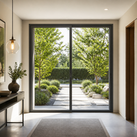 Ventanas Corredizas de Aluminio con Doble Acristalamiento y Aislamiento Térmico, Marco Estrecho, para Hoteles y Edificios, Venta al Por Mayor