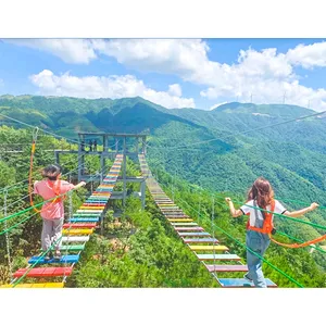 2023 customized tourist mountain scenic spot adventure colorful suspension walkway sky bridge outdoor games for adults