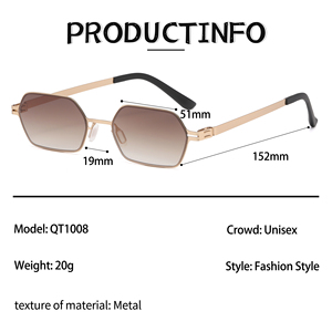 Nouvelles lunettes <span class=keywords><strong>de</strong></span> soleil rectangulaires fines en métal pour femmes, verres dégradés roses, protection UV400, mode unisexe, plage - Product Image 4