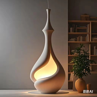 Lámpara de Pie LED de Diseño Moderno con Forma Única, Pantalla Metálica y Estructura de Acero |   Luz LED Impermeable Regulable de 4100K Blanco Neutro CRI 80 de Gran Tamaño