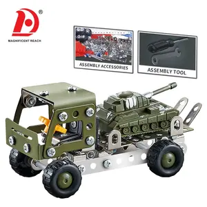 HUADA 2023 детский литой прицеп из сплава для сборки, модель военного танка, игрушечные металлические строительные блоки, игрушки для мальчиков