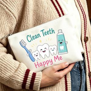 Bolsa de Regalo Versátil para Mujer, Bolsa de Cosméticos y Artículos de Aseo con Diseño Dental, Ideal para Mamá, Hijas y Amigas - Product Image 1
