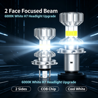 Ampoule de phare LED COB 2 faces H7 6000K blanc, faisceau haut et bas, remplacement de phare de voiture