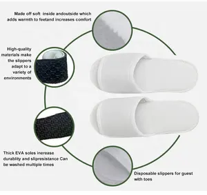New Style Cheap Prices Open Toe Cotton Bulk White Eco Friendly Terry Custom Hotel Slippers Disposable Luxury For Guests Room