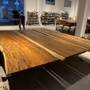 Dessus de table de salle à manger de restaurant en bois de noyer massif de cuisine Live Edge Meubles de maison design à prix abordable - Product Image 3