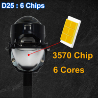 YHKOMS Vente en gros Nouveaux phares LED D25 de haute qualité, projecteur bi-LED 2,5 pouces 50W 6000K 12V à faisceau unique laser universel