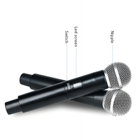 Microphone Sans Fil Demao RTS de Haute Qualité 4 en 1 Système de Micro Sans Fil Micro à Main pour Karaoké et Discours