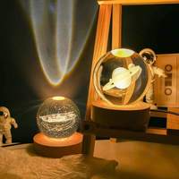Usine personnalisé populaire 3D galaxie lune solaire Souvenir cadeaux couleur claire bois lumière LED veilleuses