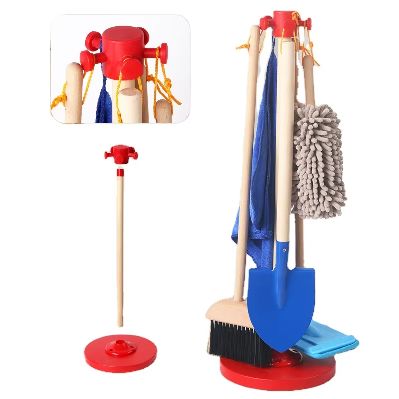 Wooden Detachable Cleaning Toy Set Pretend