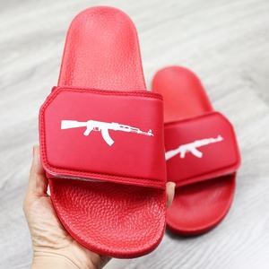 Cina all'ingrosso regolabile cinghie custom sandalo scivolo, marchio su ordinazione di <span class=keywords><strong>cuoio</strong></span> DELL'UNITÀ di elaborazione scivolo sandalo slipper red diapositiva magia del sandalo degli uomini - Product Image 3