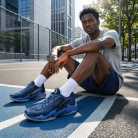 Chaussures de basket-ball neutres pour adultes, à tige haute et semelle en caoutchouc, avec des chaussettes de basket-ball offertes en cadeau.