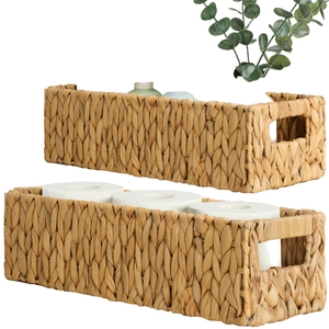 Paniers de rangement multi-usages en jacinthe d'eau Artex Hai Nam, grands et rectangulaires avec poignées intégrées, lot de 2 - Product Image 1
