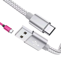 Câble USB-C en nylon tressé, vente en gros d'usine, USB-A vers Type-C, 1m/2m/3m, câble de données Type-C A-C pour iPhone 15-17 et tablette