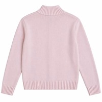 Cardigan zippé en maille douce rose uni pour femme, de haute qualité, personnalisé, décontracté, à manches longues, vente en gros