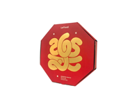 Boîte d'emballage de snack en carton ondulé octogonal de marque en feuille d'or personnalisée sacs à provisions portables à doublure en éponge imperméable haut de gamme