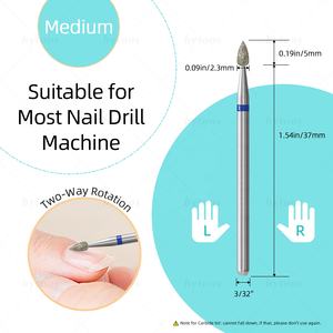 HYTOOSウォータードロップキューティクルネイルドリルビットプロフェッショナルダイヤモンドロシアネイルビット安全下ネイルデッドスキンクリーナーバーツール - Product Image 5