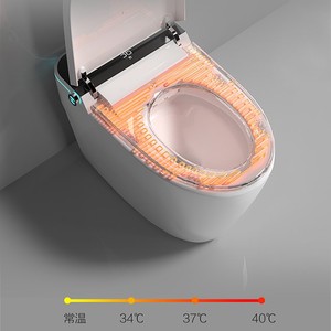 Inodoro Inteligente Moderno <span class=keywords><strong>de</strong></span> Una Pieza con Doble Descarga, Cerámico, con Sifón en S, Autolimpieza, Bidé Integrado y Asiento con Calefacción - Product Image 4