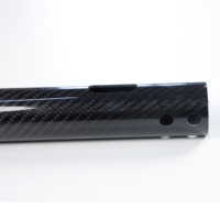 Tube rond en fibre de carbone léger, dimensions personnalisables et épaisseur de 0,5 mm