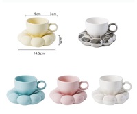 Tournesol tasse soucoupe ensemble camélia thé porcelaine poterie cafés choucroute Macaron glaçure céramique assiette à boire tasse thé du matin