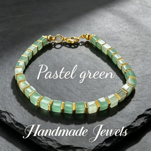Handmade Trendy Geometric Natural Stone Beaded <b>Bracelet</b> Square Crystal Armlet 18K Gold Plated Lobster Clasp Gift Jewelry - Product Image 4