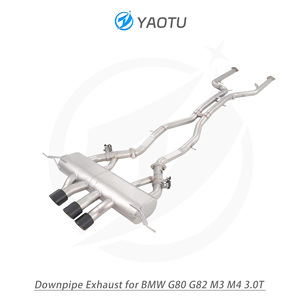 YT thép không gỉ giữa phía sau Muffler (trung tâm Quad - Exit) cho mới BMW G80 g82 M3 M4 <span class=keywords><strong>3</strong></span>.0T - Product Image 5