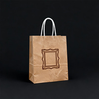 Sacs de courses en papier kraft blanc et brun 110 g/m², écologiques, à fond carré, avec poignées en corde de coton, imprimés sur mesure, recyclables