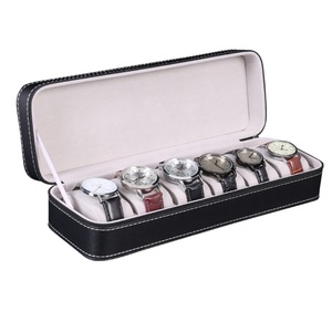 Custom Luxury Leather Watch <b>Storage</b> <b>Box</b> Jewelry Watch Packaging <b>Box</b> with Glass Top - Product Image 1