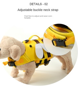 كلب نحل لطيف سترة حياة مريحة حيوان أليف للكلاب الصغيرة المتوسطة السباحة سلامة المنقذ حزام الرقبة قابل للتعديل - Product Image 6