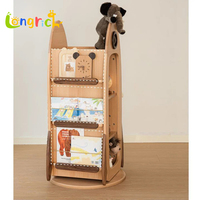 Étagère en bois rotative à 360 degrés pour enfants Organisateur de stockage de lecture pour tout-petits
