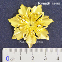 Hubu poupée couvre-chef petite fleur trois couches fer accessoire 38mm or et argent tridimensionnel décoratif