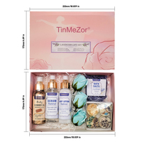 Coffret cadeau spa lavande pour femme-Lotion corporelle, sel de bain, huile essentielle, fleur de savon et bougie parfumée Relaxant Home Care