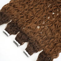 Extensiones de Cabello Virgen Ruso con Cinta Adhesiva Invisible, Cabello Humano 100% Ondulado, Fábrica LanXun