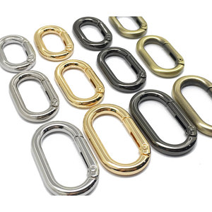 Hochwertige Zink legierung Oval Karabiner Vintage Style Starke Open Gate Feder Schlüssel ring Fitting Claps <span class=keywords><strong>Clip</strong></span> Karabiner haken für Taschen - Product Image 2