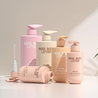 Botol Silinder Bulat Plastik PET 150ml 250ml 350ml 500ml Warna Pink dengan Pompa untuk Sampo Kondisioner Sabun Mandi Kosmetik