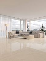 Carreaux modernes et simples en porcelaine émaillée aspect marbre beige 1200x1200mm, antidérapants, isolants thermiquement, garantie 5 ans, 9mm résistants à l'usure
