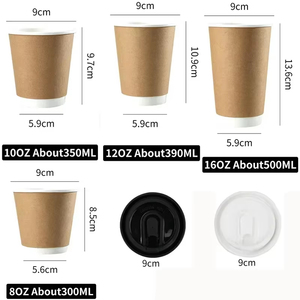 <span class=keywords><strong>Gobelet</strong></span> à café en papier écologique à double paroi jetable de haute qualité avec logo <span class=keywords><strong>personnalisable</strong></span> pour boissons chaudes - Product Image 4