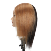 Tête d'entraînement en cheveux humains 100% résistants aux hautes températures pour le coiffage à chaud, accessoire professionnel pour coiffeur