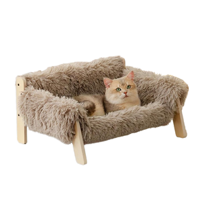 Lit pour chats en bois, meubles d'intérieur pour animaux de compagnie, lits surélevés pour chats - Product Image 1