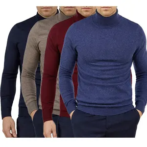 Pull en cachemire chaud à col roulé pour hommes pull en tricot