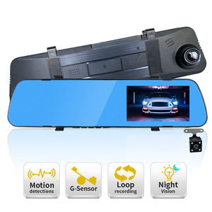 Jinleyou <b>Car</b> Rearview <b>Mirror</b> Dash Camera 4.3 Inch Hd Night Vision 1080p Front And Rear Recording With Usb Av Interface - Product Image 3