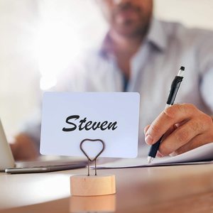 Portafoto in legno a forma di <span class=keywords><strong>cuore</strong></span> supporto da tavolo in legno supporto per filo da tavolo supporto per foto supporto per segnaposto per feste - Product Image 3